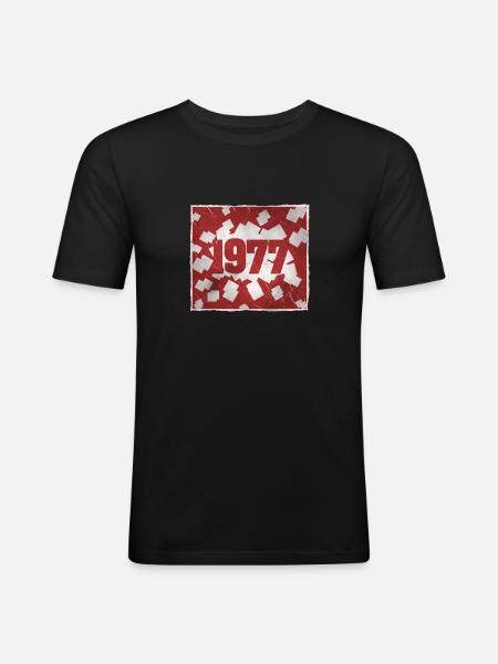 Born in 1977 - Men's Slim Fit T-Shirt - black