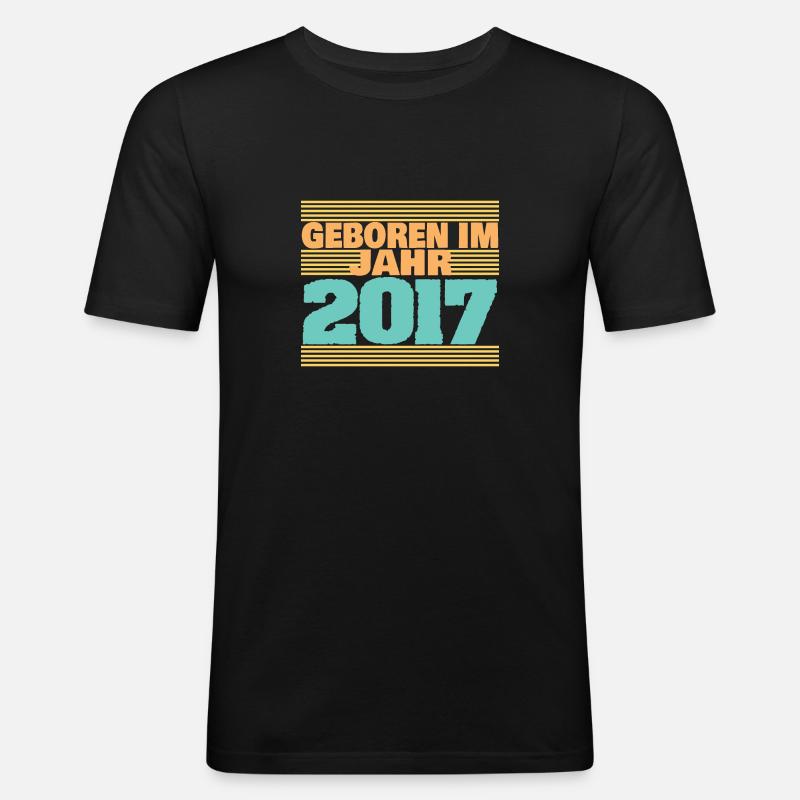 2017 - Männer Slim Fit T-Shirt - Schwarz