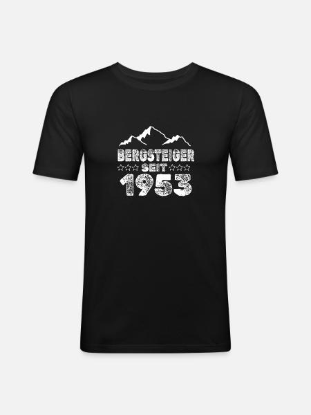 geboren 1953 - Männer Slim Fit T-Shirt - Schwarz