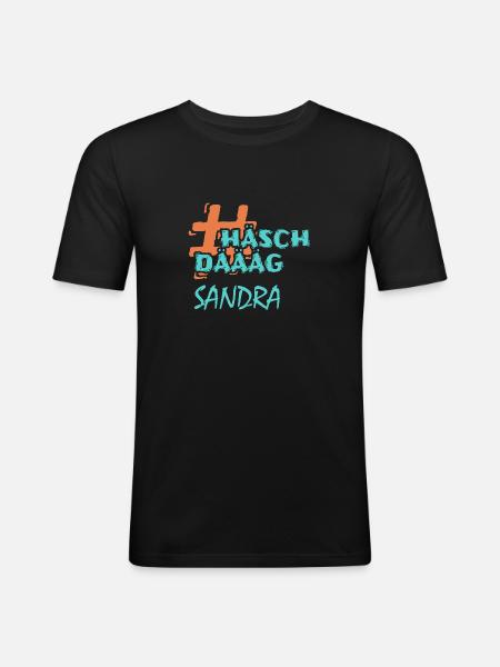 Sandra Sandra - Männer Slim Fit T-Shirt - Schwarz