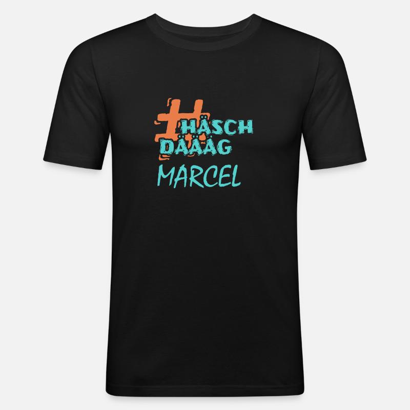 Marcel - Männer Slim Fit T-Shirt - Schwarz
