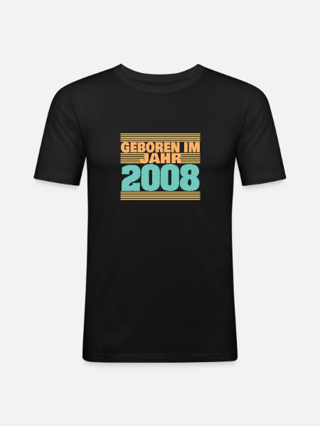 2008 - Männer Slim Fit T-Shirt - Schwarz