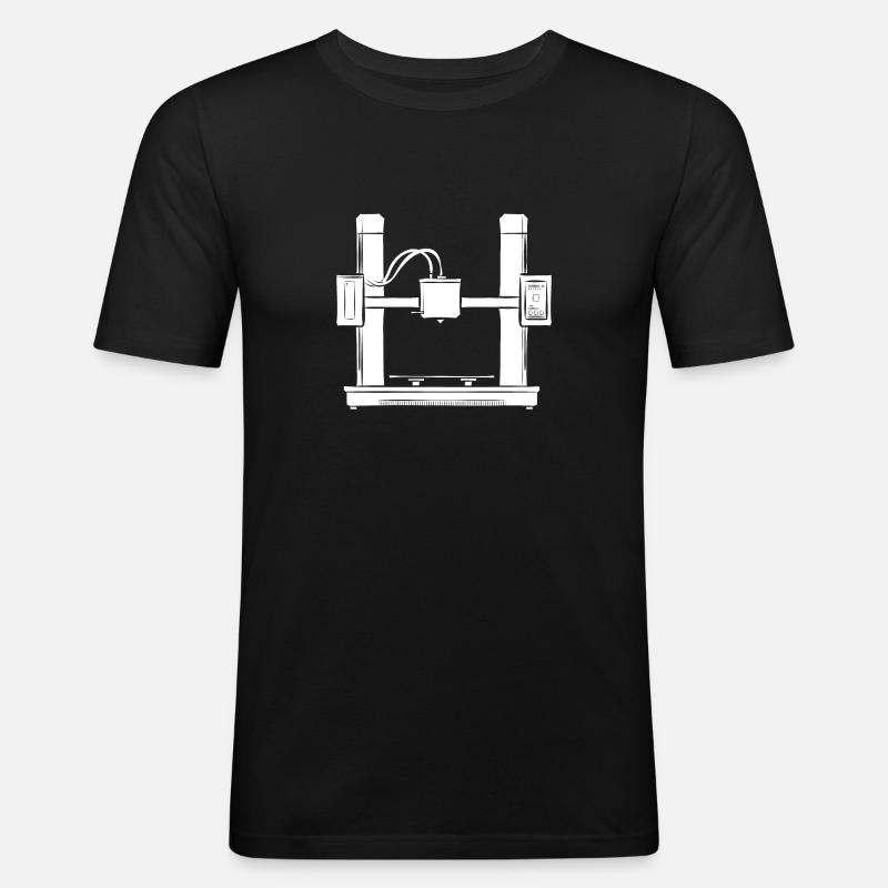 3D Drucker 3D Druck - Männer Slim Fit T-Shirt - Schwarz