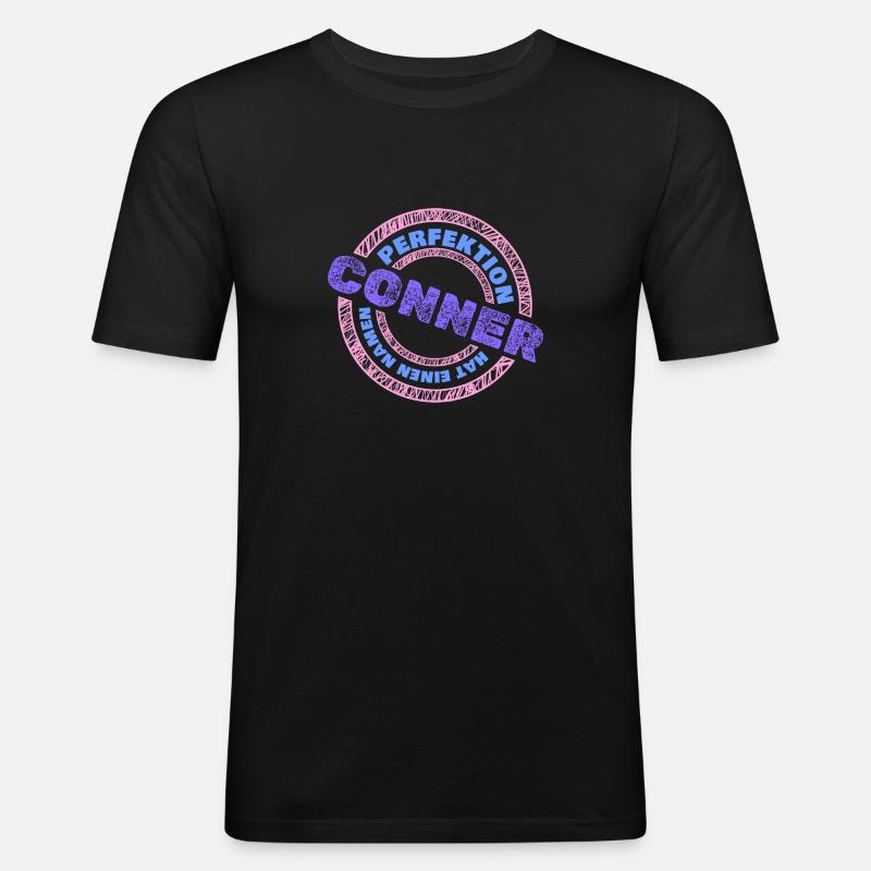 Conner als Conner - Männer Slim Fit T-Shirt - Schwarz