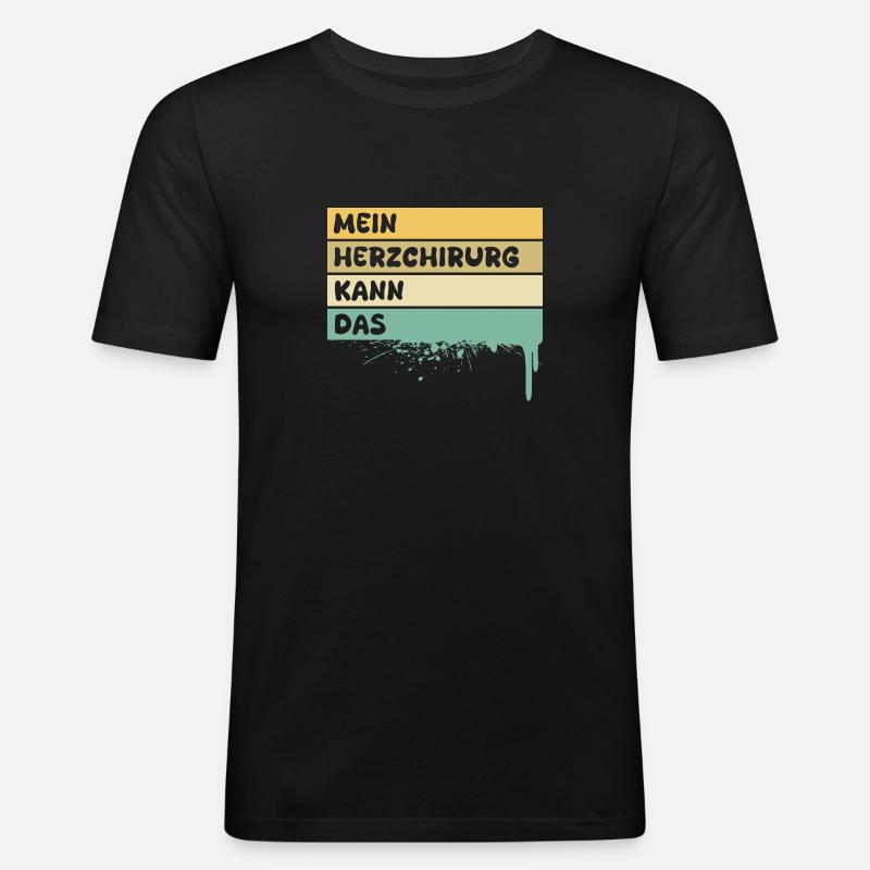 Herzchirurg - Männer Slim Fit T-Shirt - Schwarz
