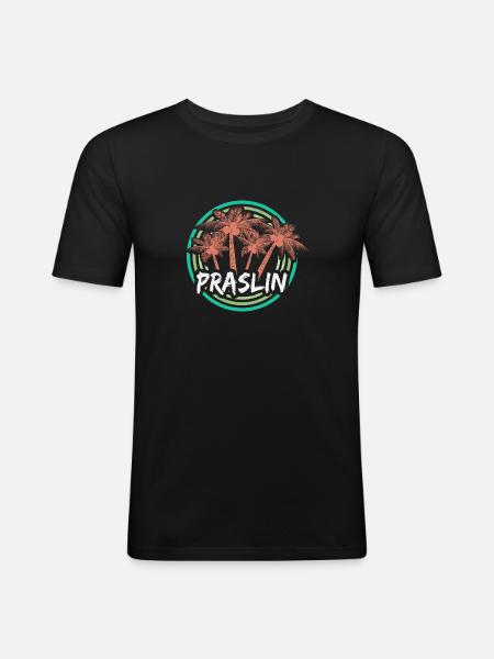 Vacances Praslin - T-shirt près du corps Homme - noir
