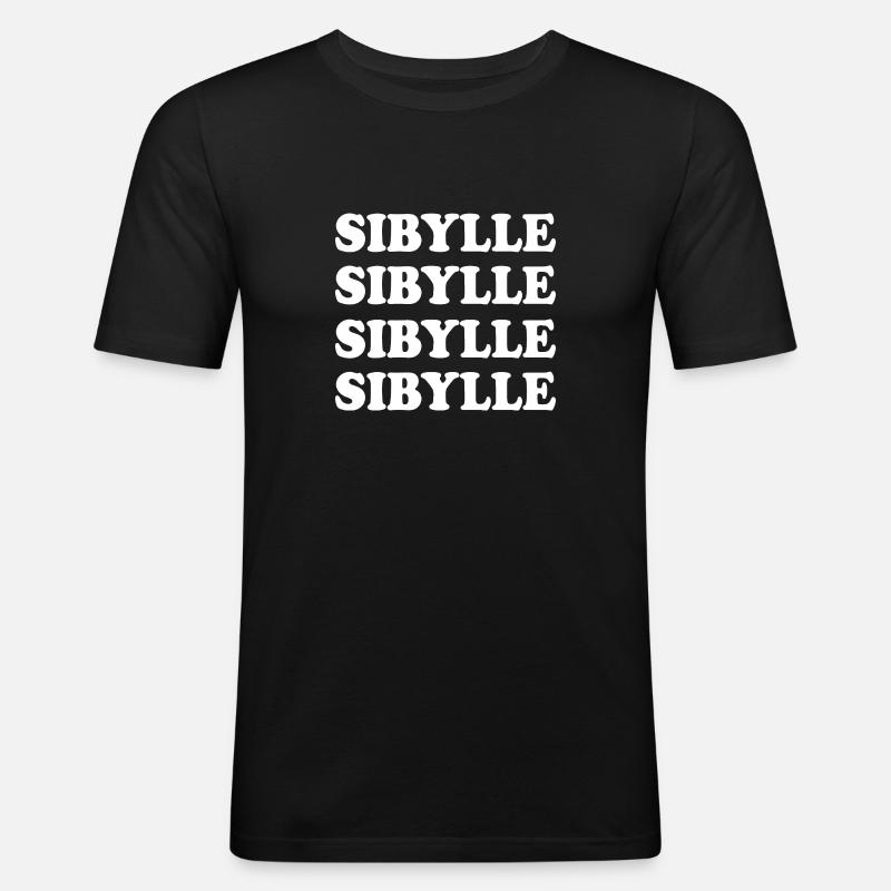 Sibylle - Männer Slim Fit T-Shirt - Schwarz