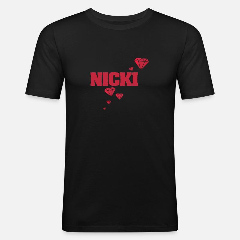 Nicki Nicki - Männer Slim Fit T-Shirt - Schwarz