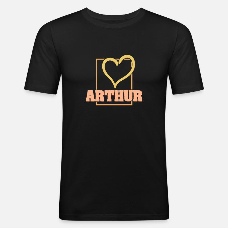 Arthur - Männer Slim Fit T-Shirt - Schwarz