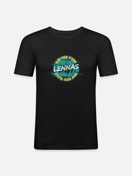 Lennas - Männer Slim Fit T-Shirt - Schwarz