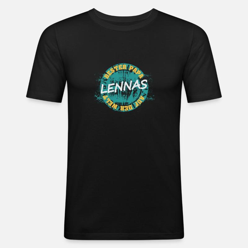 Lennas - Männer Slim Fit T-Shirt - Schwarz