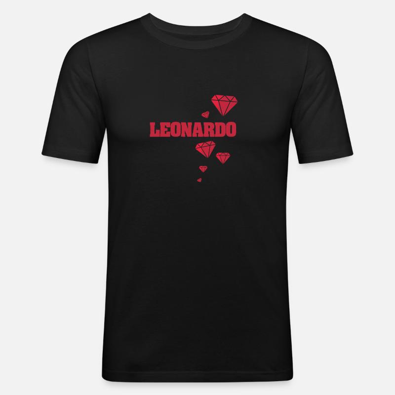 Leonardo - Männer Slim Fit T-Shirt - Schwarz