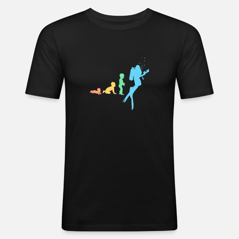 Evolution Diver - Männer Slim Fit T-Shirt - Schwarz