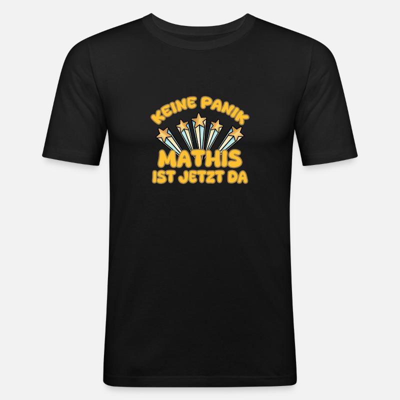 Vorname Mathis - Männer Slim Fit T-Shirt - Schwarz