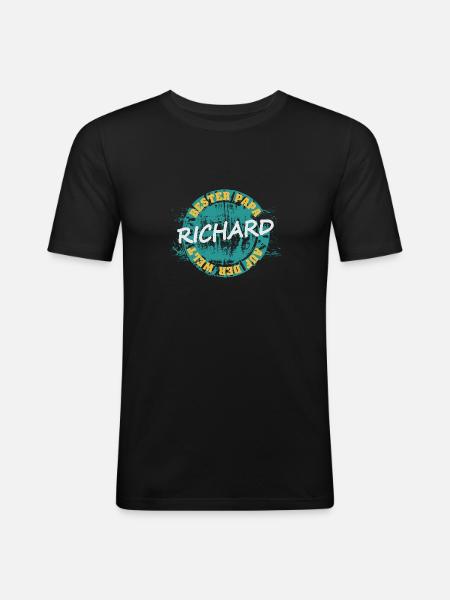 Father's Day Richard - Men's Slim Fit T-Shirt - black