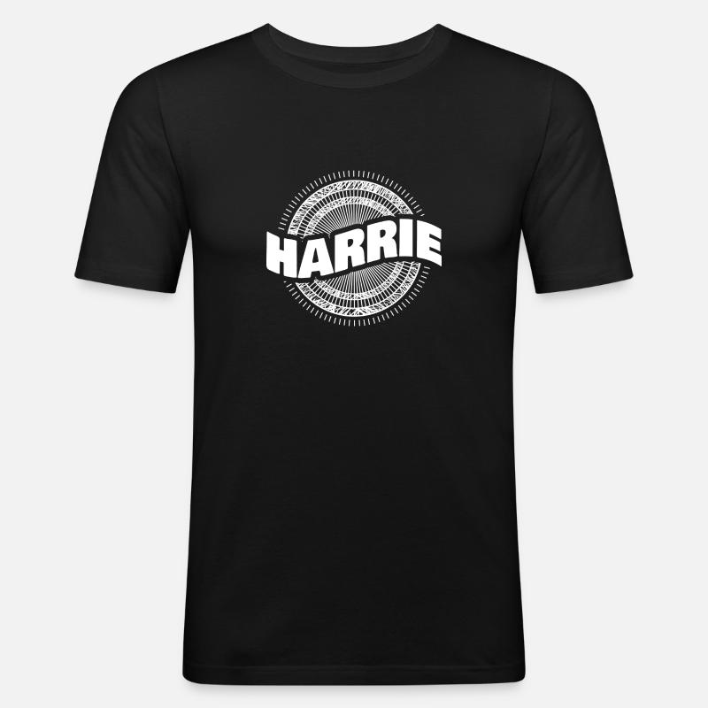 Geschenkidee Harrie - Männer Slim Fit T-Shirt - Schwarz