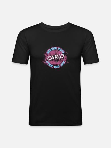 Father's Day Carlo - Men's Slim Fit T-Shirt - black