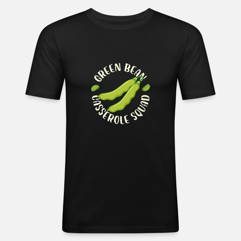 Green Bean Casserole Squad Design - Männer Slim Fit T-Shirt - Schwarz