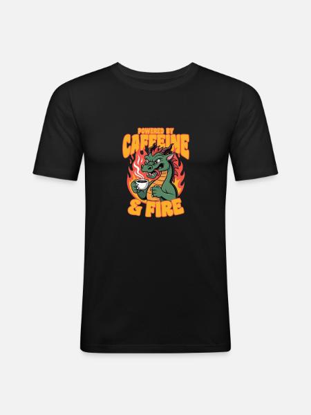 Dragon Coffee Mythical Creatures - Men's Slim Fit T-Shirt - black