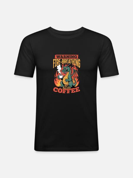 Dragon Coffee Mythical Creatures - Men's Slim Fit T-Shirt - black