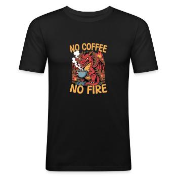 Dragon Coffee Mythical Creatures - Men's Slim Fit T-Shirt - black - Front - Nik (191cm)