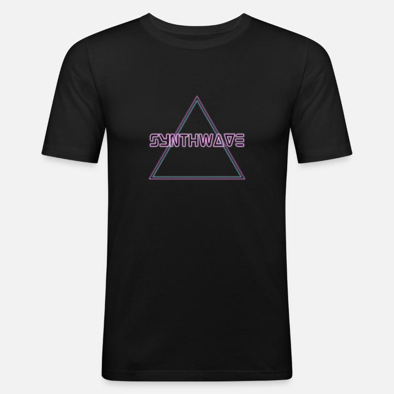 Retrowave Synthwave 80s Design - Männer Slim Fit T-Shirt - Schwarz