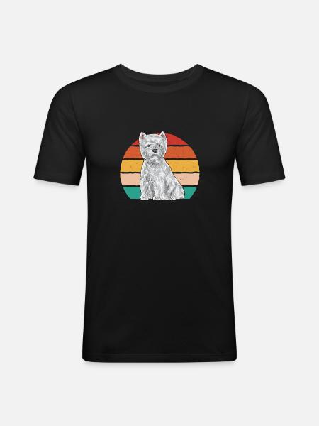 West Highland White Terrier Westie - Men's Slim Fit T-Shirt - black