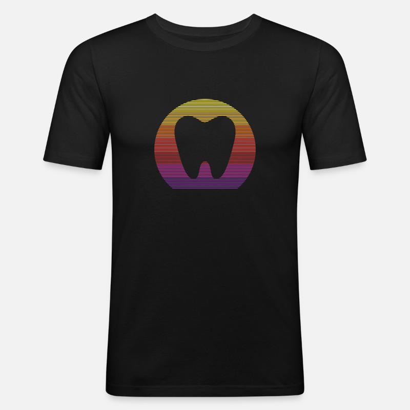 retro style colourful composition Design - Männer Slim Fit T-Shirt - Schwarz