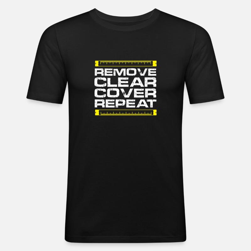 Remove Clear Cover Repeat - Männer Slim Fit T-Shirt - Schwarz
