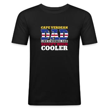 Kap Verde Flagge Cabo Verde Flagge - Männer Slim Fit T-Shirt - Schwarz - Vorne - Nik (191cm)