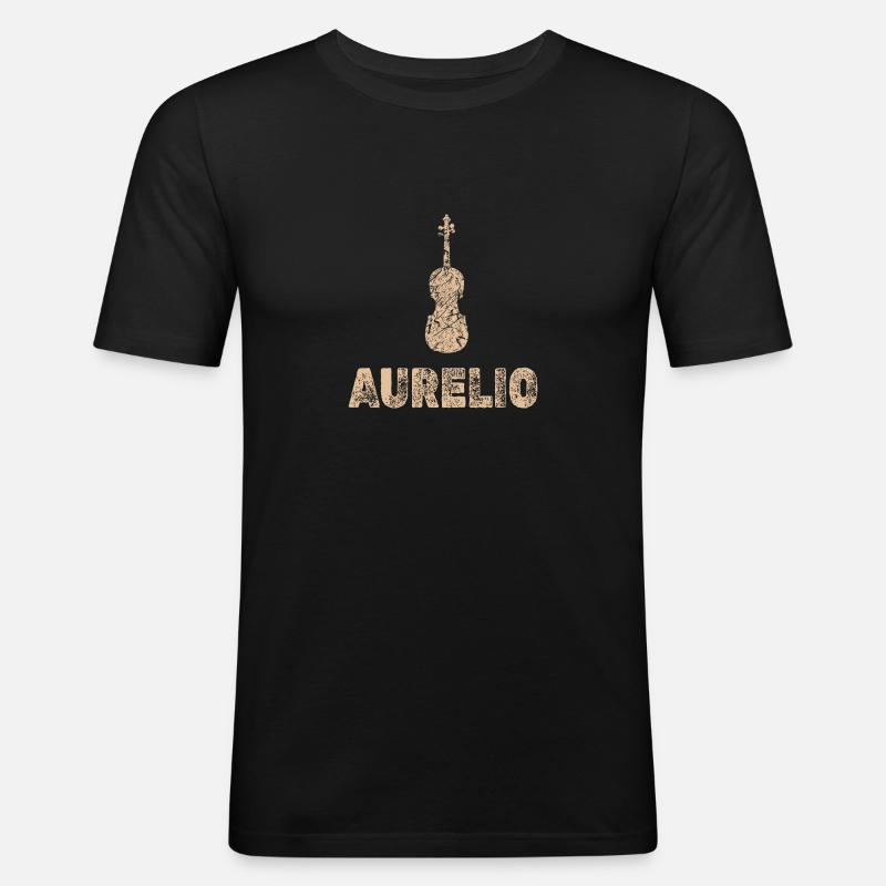 Bratsche Aurelio - Männer Slim Fit T-Shirt - Schwarz