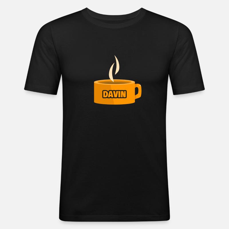 Davin - Männer Slim Fit T-Shirt - Schwarz