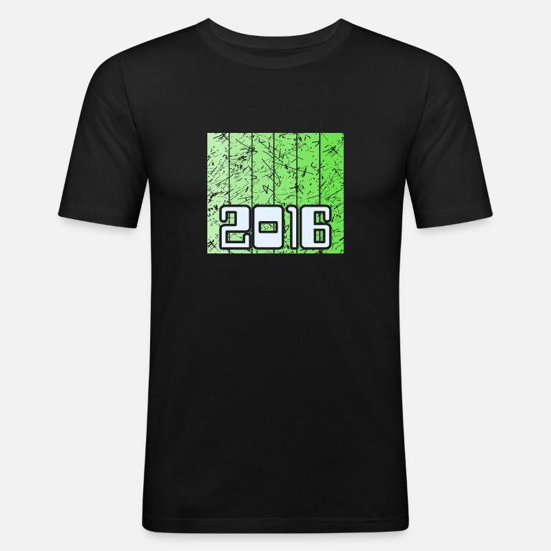 2016 - Männer Slim Fit T-Shirt - Schwarz