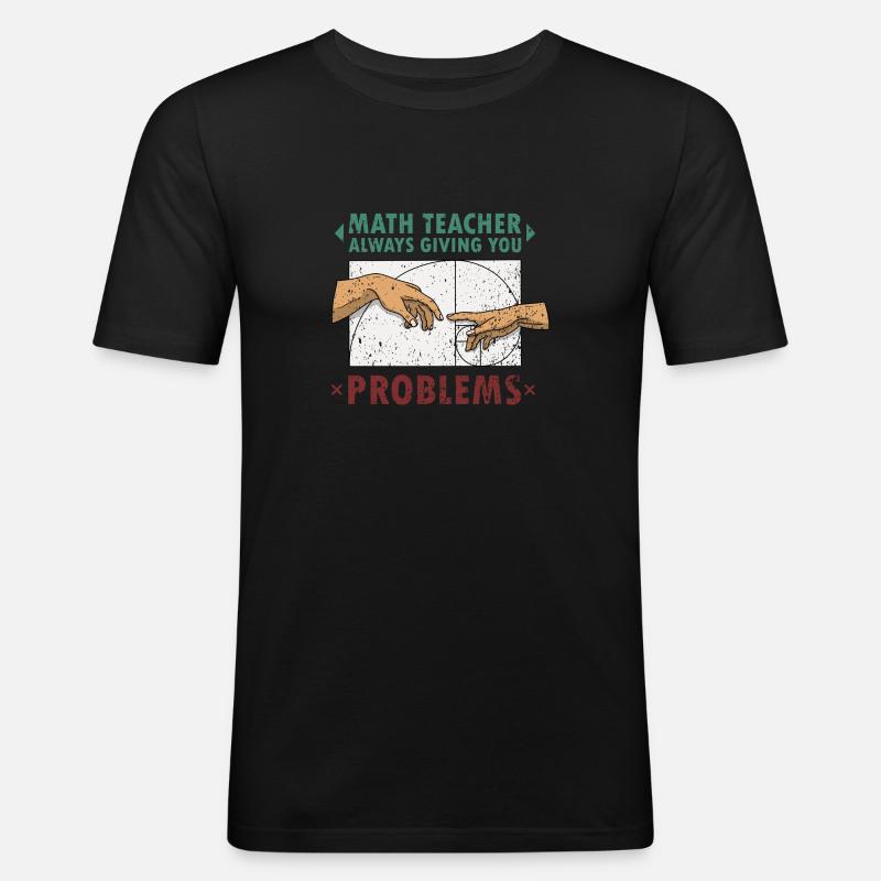 Fibonacci Mathe Lehrer Kunst Erschaffung - Männer Slim Fit T-Shirt - Schwarz