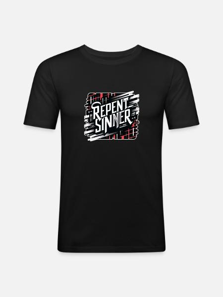 Repent Sinner 18 - Men's Slim Fit T-Shirt - black