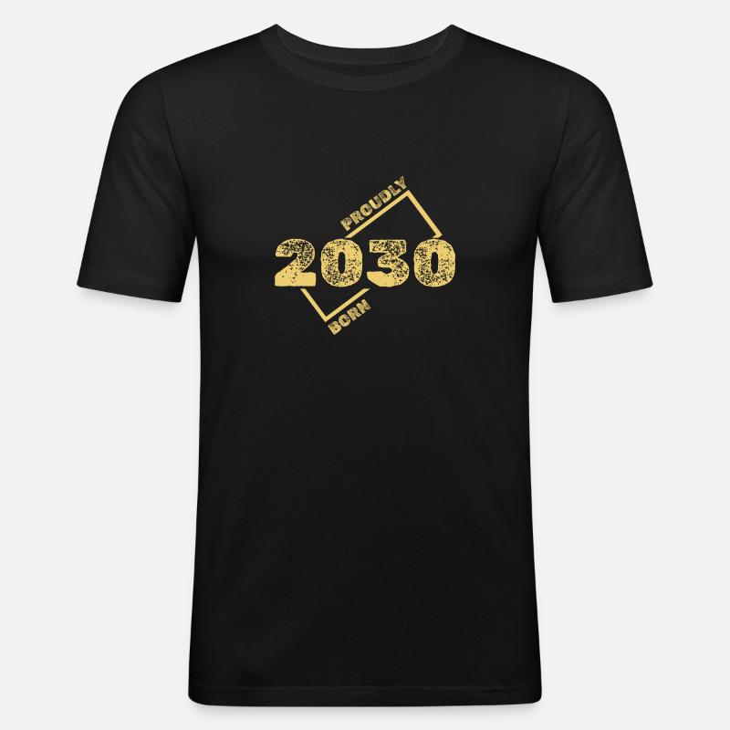 2030 2030 - Männer Slim Fit T-Shirt - Schwarz