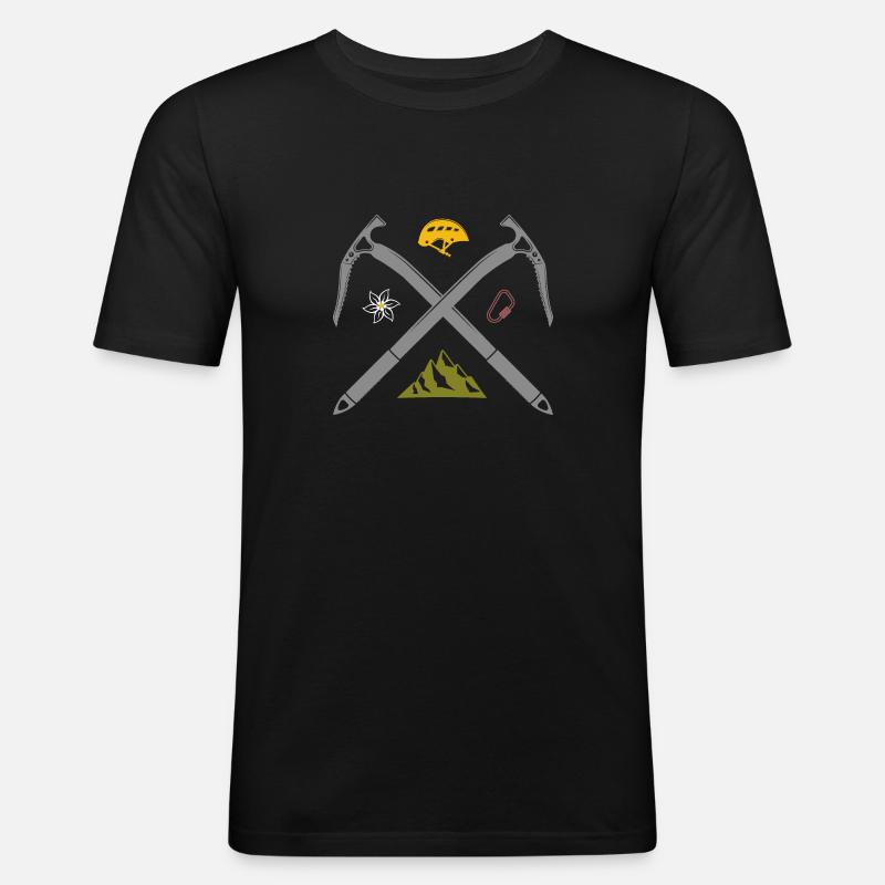 Bergsteiger Klettern - Männer Slim Fit T-Shirt - Schwarz