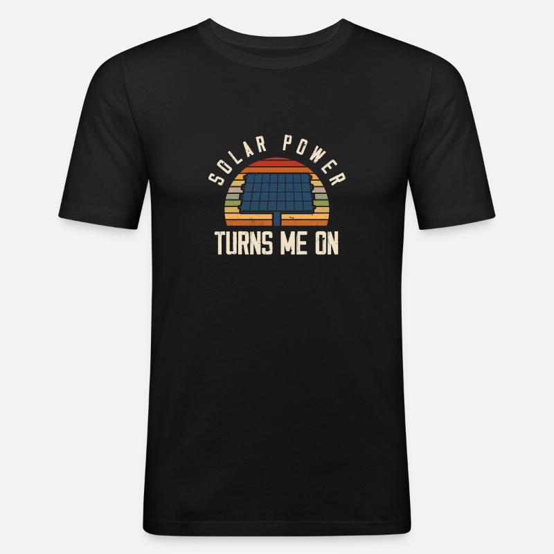 Solarmodul Solarenergie Solarstrom - Männer Slim Fit T-Shirt - Schwarz