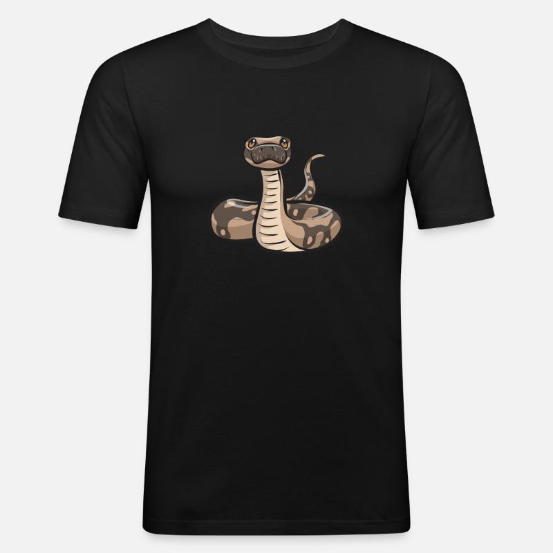 Ball Python Schlange Königspython - Männer Slim Fit T-Shirt - Schwarz