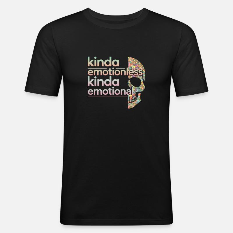 Kinda Emotionless Kinda Emotional 6 - Männer Slim Fit T-Shirt - Schwarz
