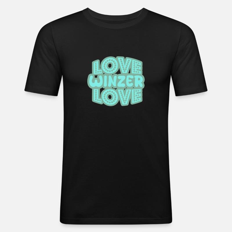 Spruch Winzer - Männer Slim Fit T-Shirt - Schwarz