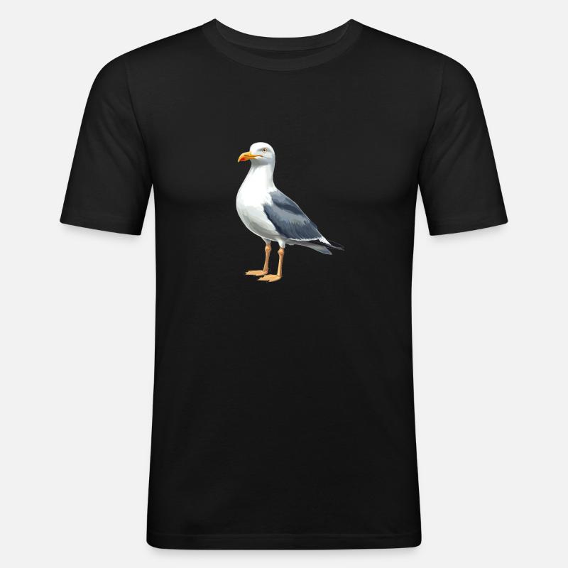 Möwen Möwe - Männer Slim Fit T-Shirt - Schwarz