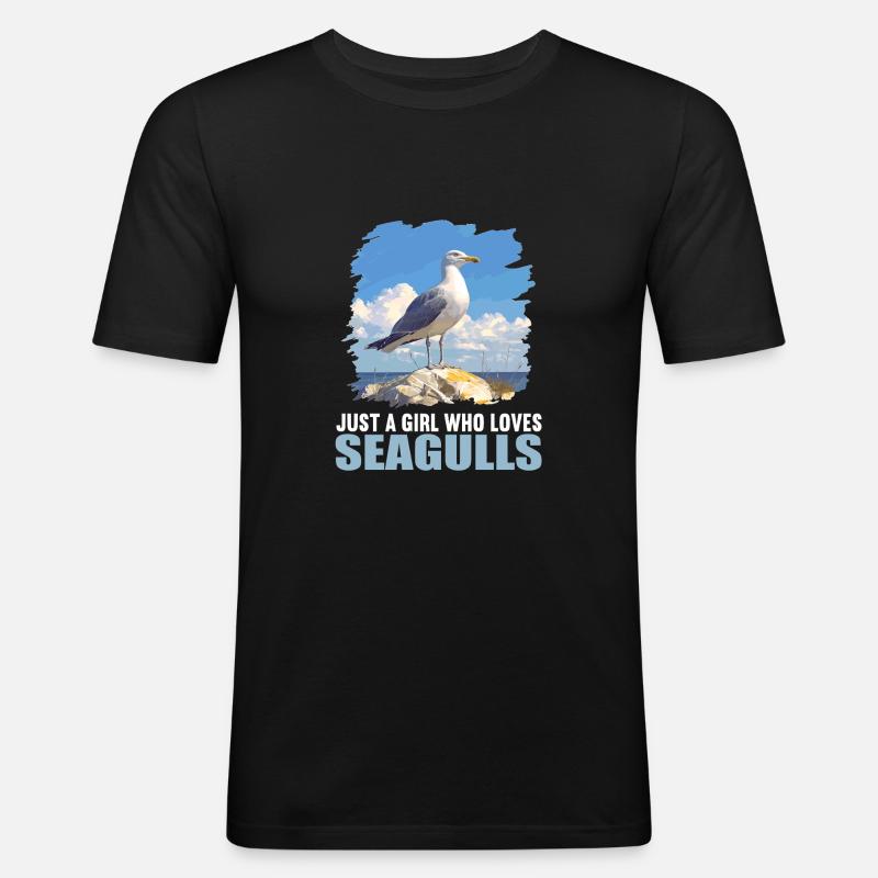 Möwen Möwe - Männer Slim Fit T-Shirt - Schwarz