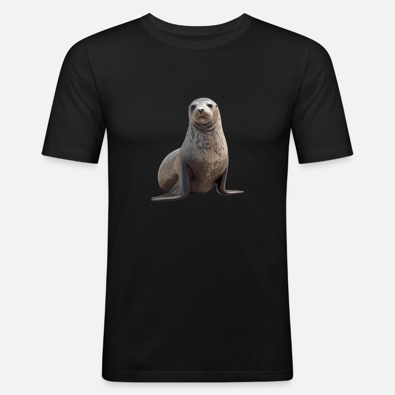 Robben Robbe - Männer Slim Fit T-Shirt - Schwarz