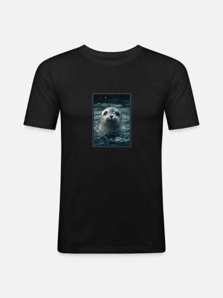 Robben Robbe - Männer Slim Fit T-Shirt - Schwarz