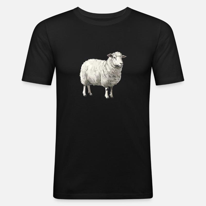 Schafe Schaf - Männer Slim Fit T-Shirt - Schwarz