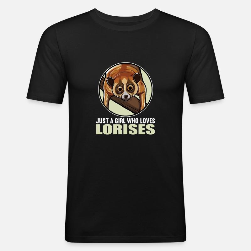 Plumploris Loris - Männer Slim Fit T-Shirt - Schwarz