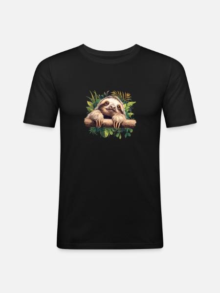 Sloths Sloth - Men's Slim Fit T-Shirt - black