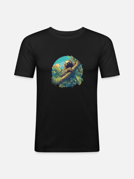 Sloths Sloth - Men's Slim Fit T-Shirt - black