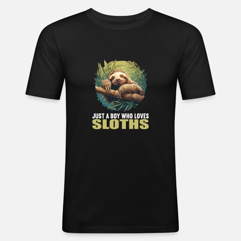 Faultiere Faultier - Männer Slim Fit T-Shirt - Schwarz